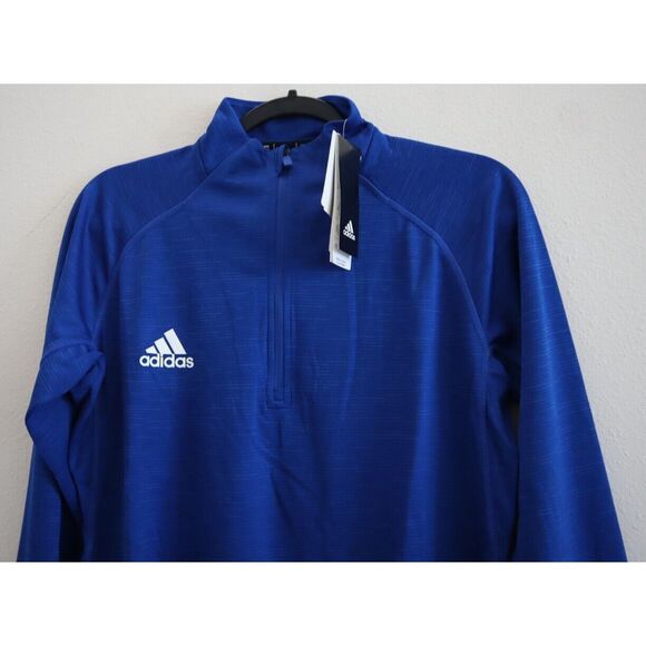 Adidas EA0846 Women's Sz L Royal Blue/White Game Mode 1/4 Zip L/S Pullover - Picture 6 of 8